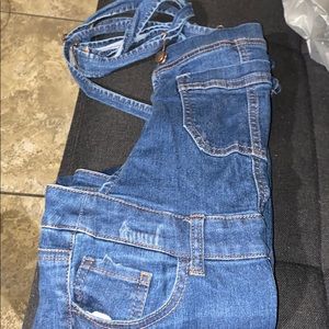 Wax jeans overalls